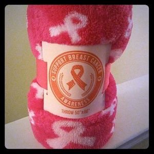 SOLD Pink Plush Breast Cancer Throw